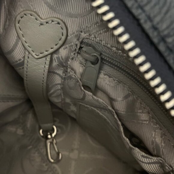 NWOT Brighton Raven Soft Satchel Pebbled Leather Crossbody Bag Heart Charm - Picture 10 of 16